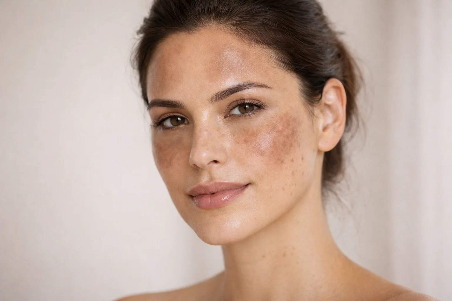 Dark Spot Removal: The Complete Guide to Clear, Even-Toned, Radiant Skin 6 Hormonal melasma pigmentation on cheeks and forehead