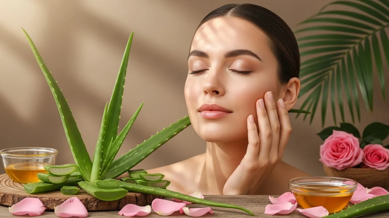 Natural Skin Repair: The Complete Guide to Healing, Strengthening, and Restoring Your Skin Naturally 1 Natural skin repair concept showing healthy glowing skin with natural ingredients