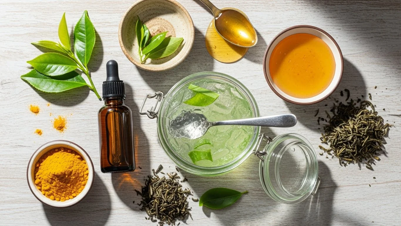 Pimple Marks Fix: The Complete Guide to Clear, Even-Toned Skin Naturally 9 Natural remedies for pimple marks including aloe vera and turmeric