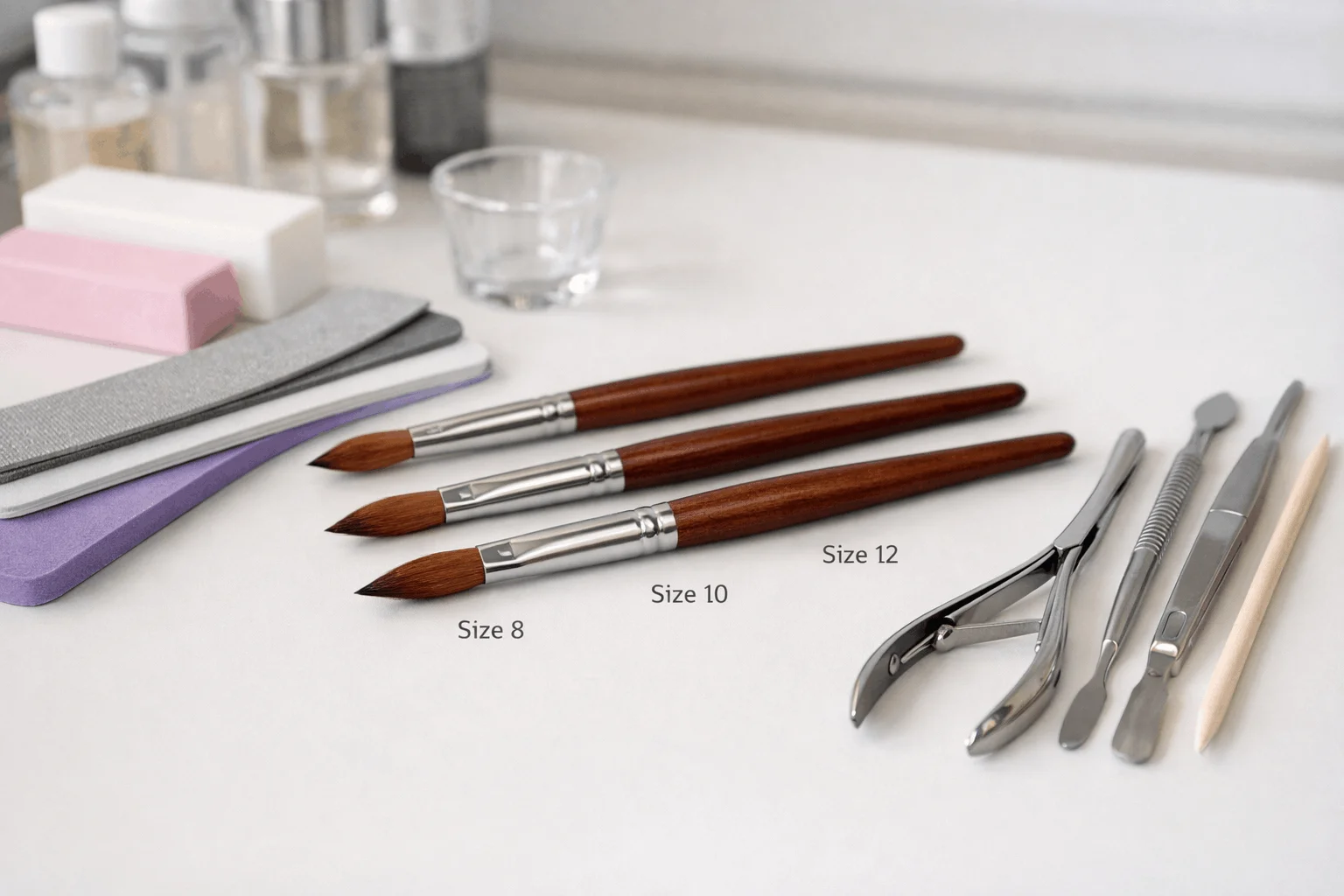 22 Best Acrylic Nail Supplies for Salon-Style Nails 3 Acrylic nail brushes and essential nail application tools