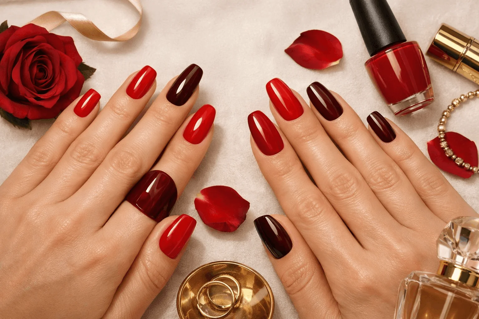 24 Best OPI Red Colors That Look Amazing Year-Round 1 Best OPI red colors showcased on glossy manicured nails