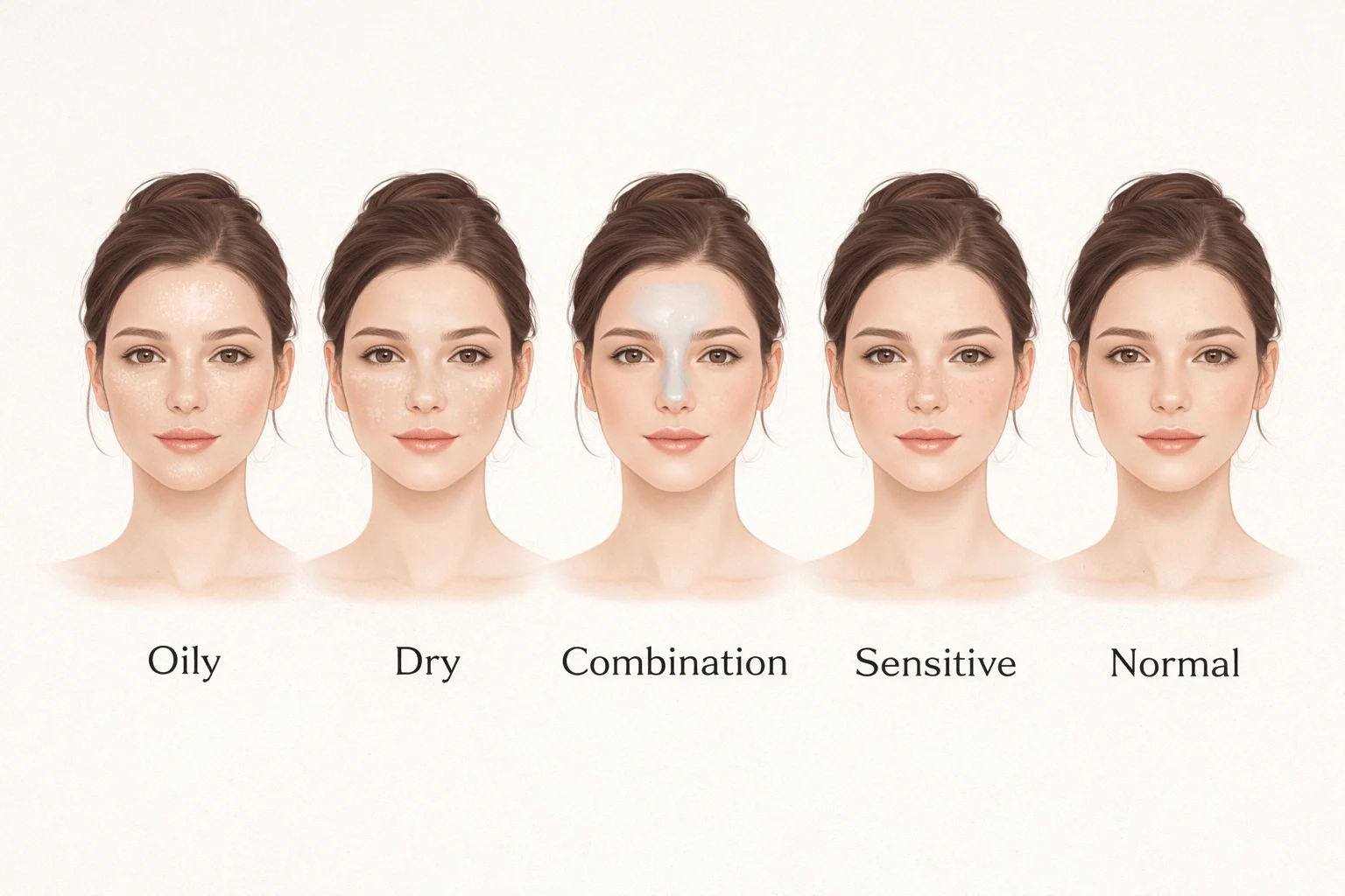 Clear & Smooth Skin: The Complete Guide to Naturally Healthy, Radiant Skin 3 Different skin types explained for clear and smooth skin care-min