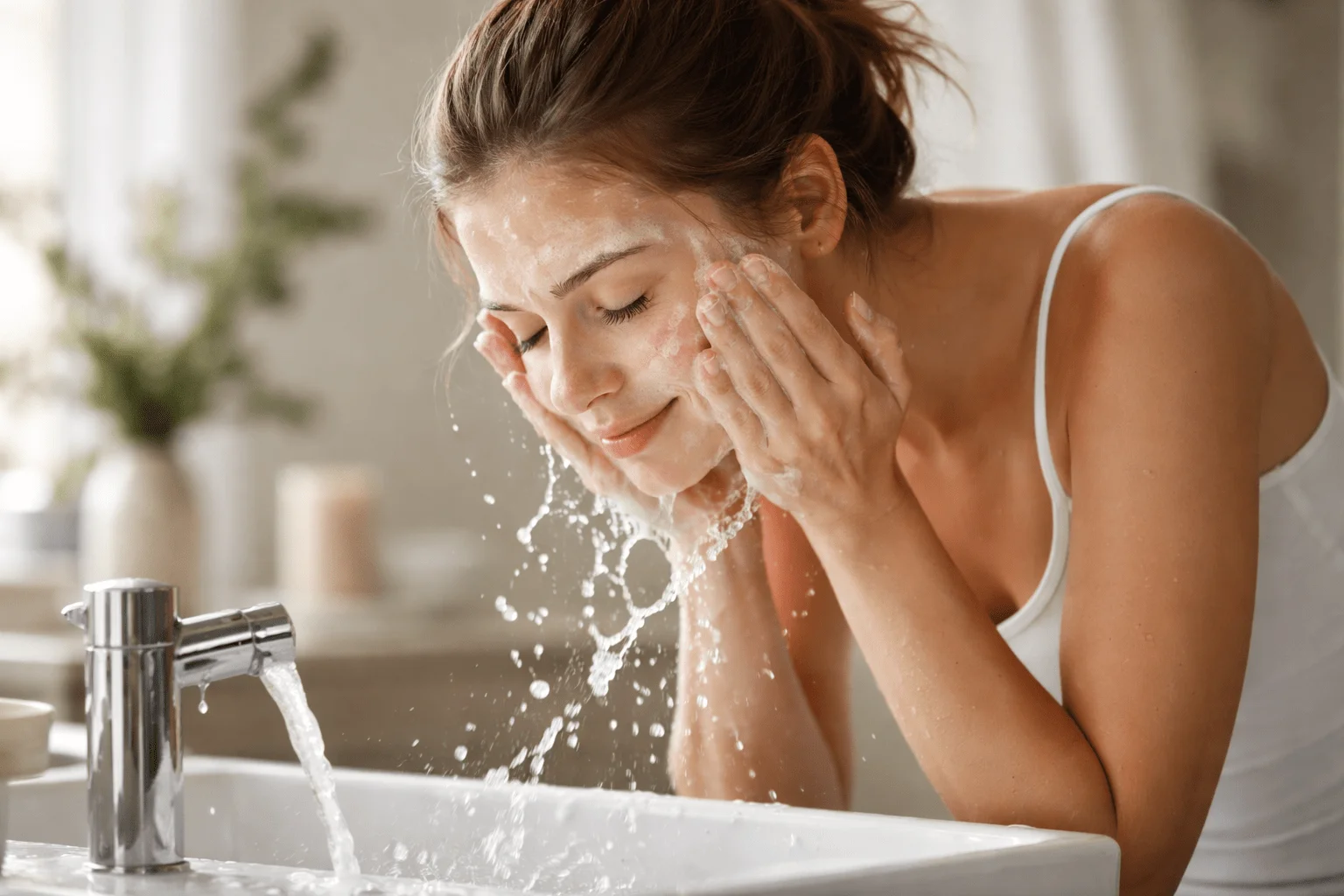 Blemish Free Skin: The Complete Guide to Naturally Clear, Healthy, and Radiant Skin 6 Gentle face cleansing routine for clear and blemish free skin-min