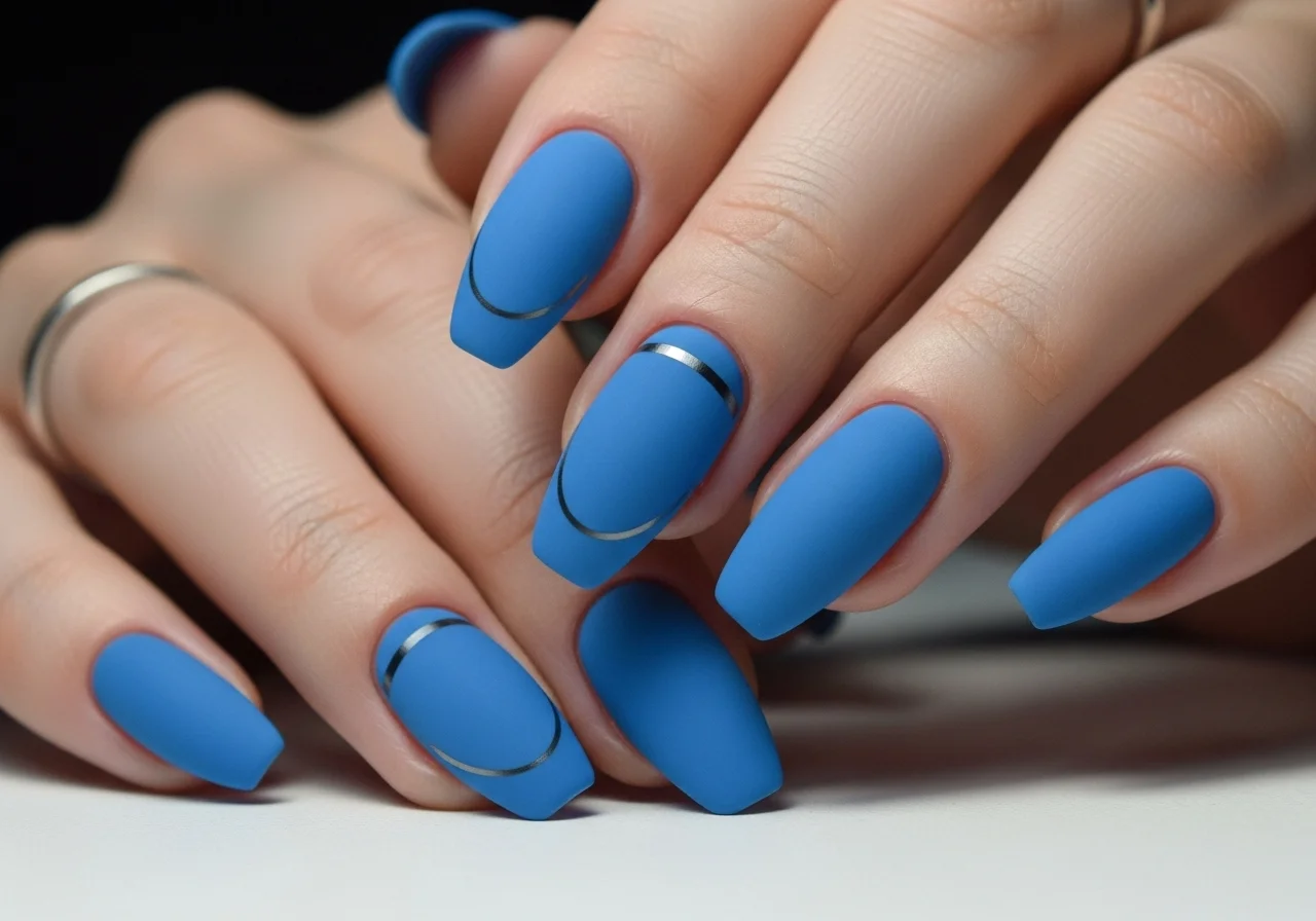 25 Blue Cat Eye Nails That Hit Different This Year 13 Matte blue cat eye nails with soft magnetic effect