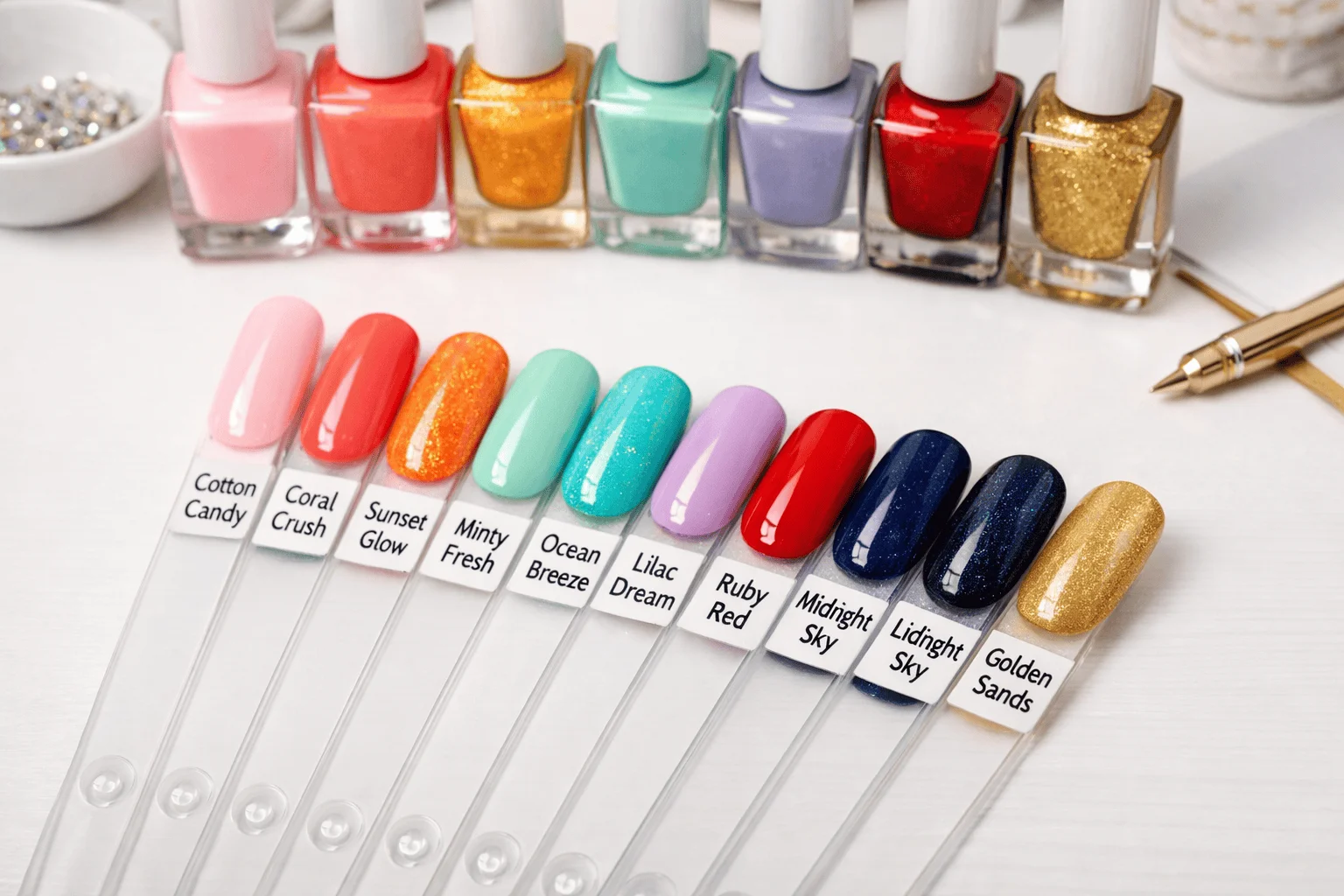 25 Stylish Ways on How to Organize Nail Polish at Home 8 Nail polish swatches and labels used to identify colors easily