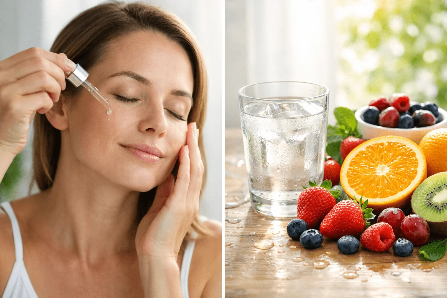 Skin Glow Formula: The Complete Science-Backed Guide to Naturally Radiant Skin 7 Skin hydration through skincare and water for plump glowing skin-min