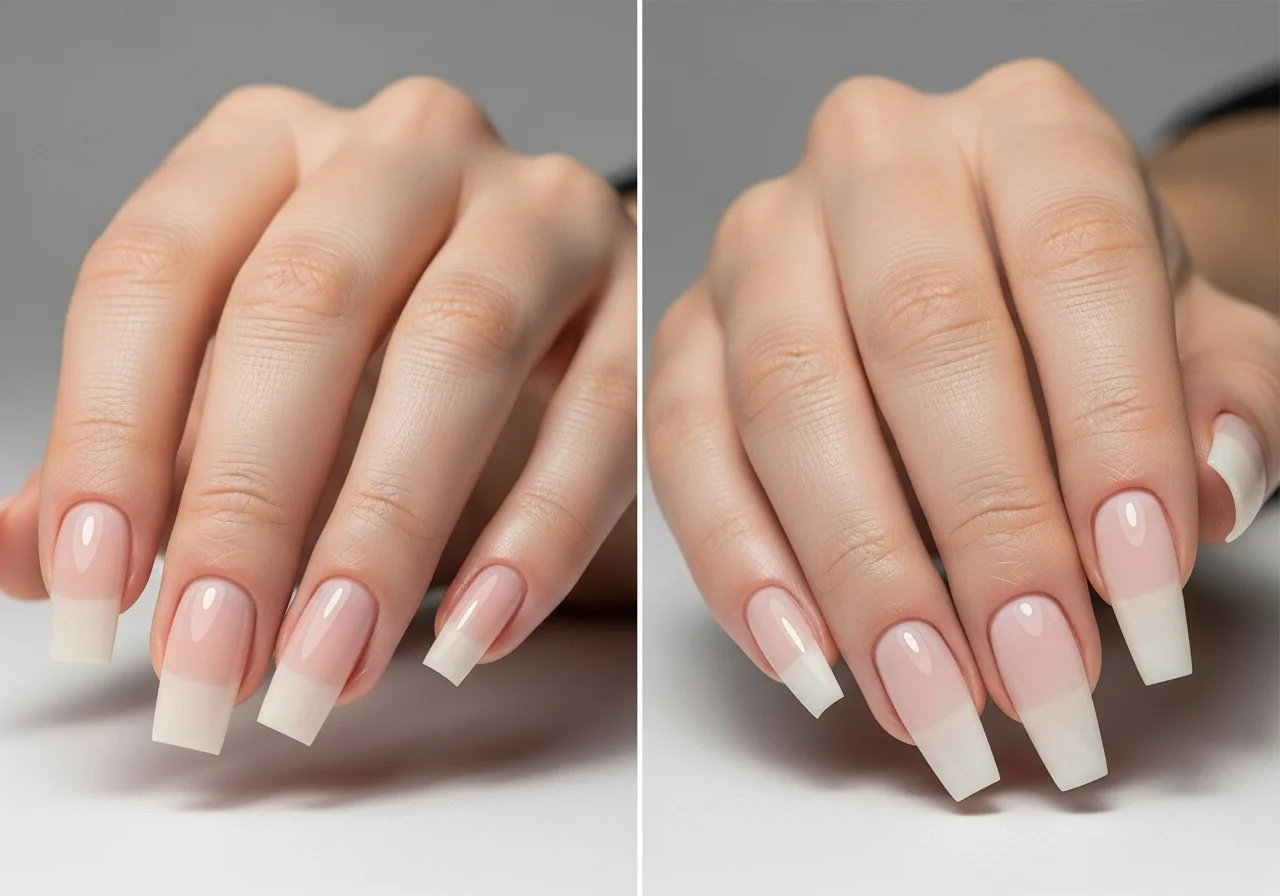 23 Best Nail Shape for Short Fingers That Flatter Instantly 9 Square and coffin nails making short fingers look shorter