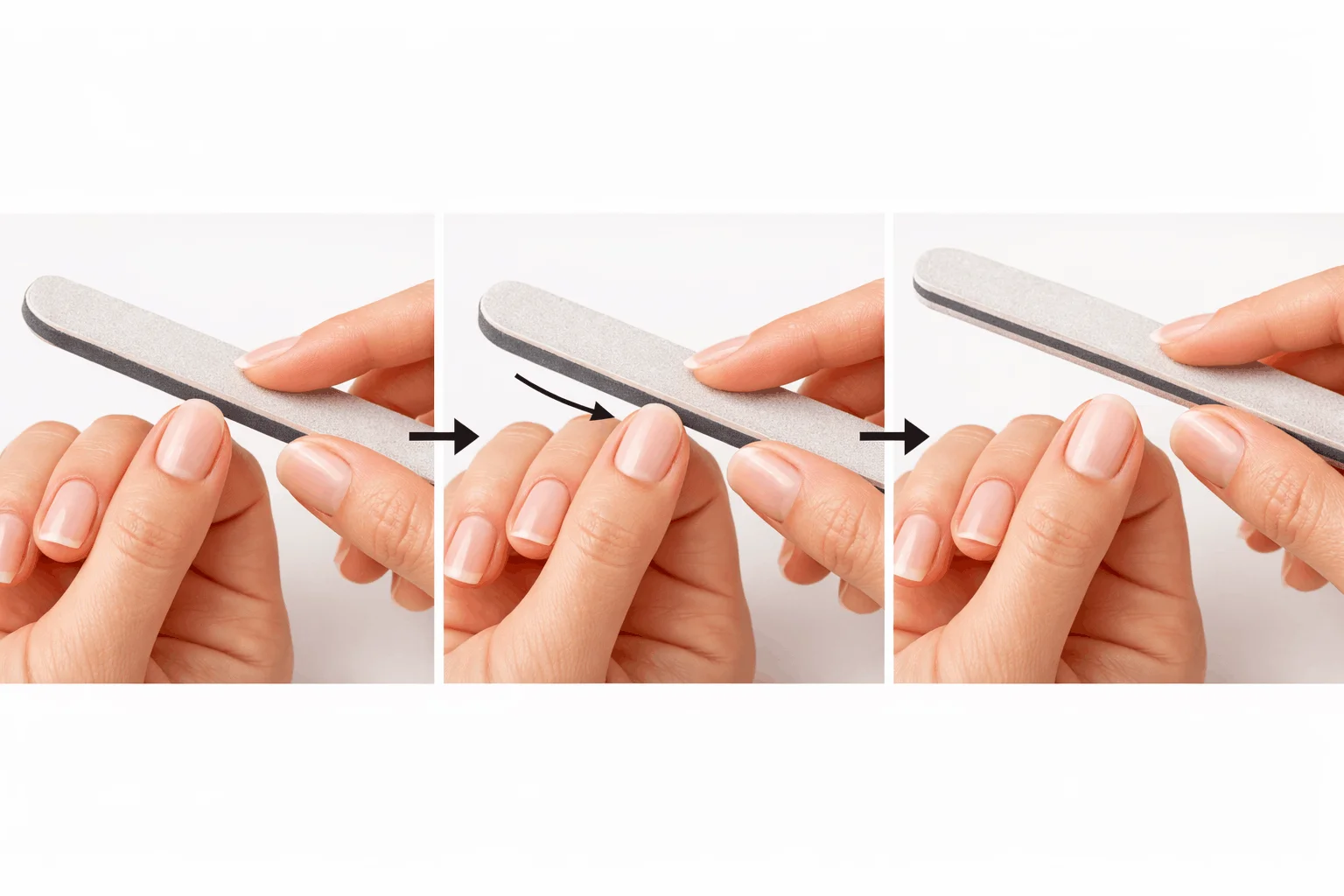 21 Expert Tips on How to Shape Nails at Home 4 Step by step process showing how to shape nails correctly