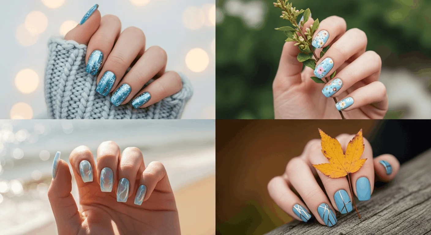 22 Icy Blue Nails Styles Everyone’s Saving Right Now 7 icy blue nails seasonal styling winter summer spring fall