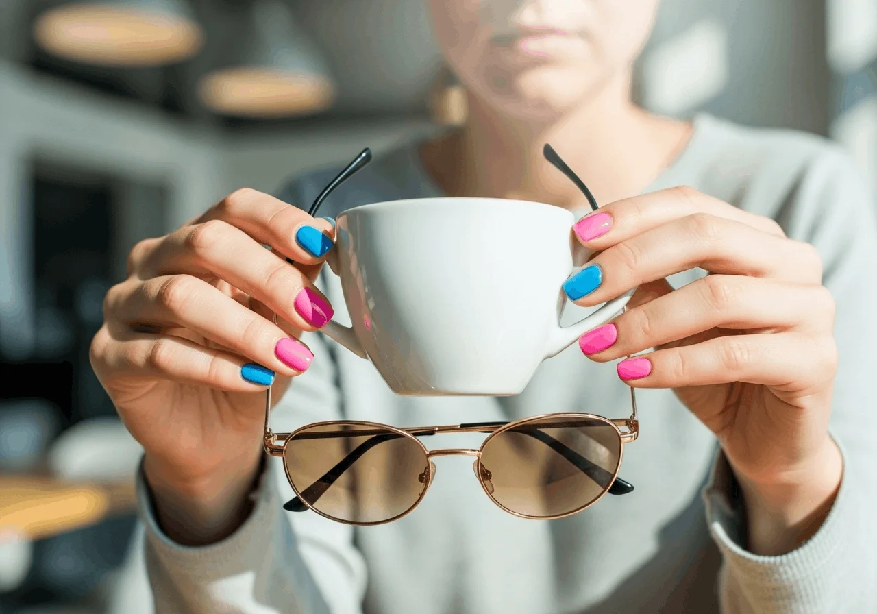 23 Pink and Blue Nails Designs Everyone Loves Right Now 3 pink and blue nails everyday wearable style