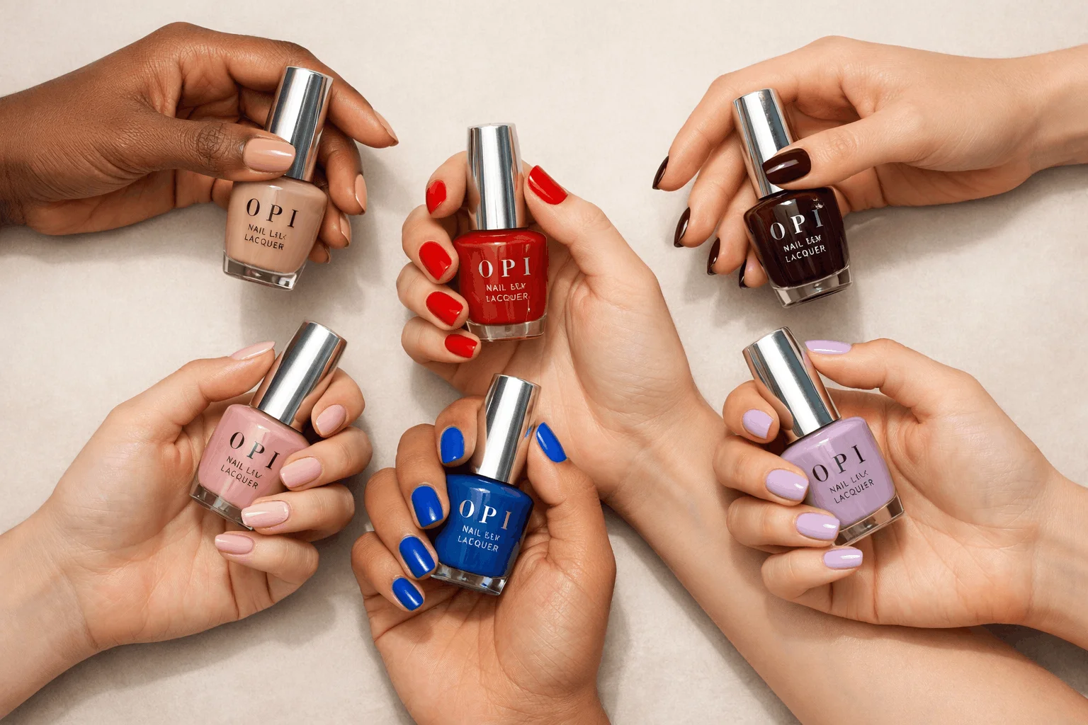 24 Best OPI Nail Polish Colors That Never Fade 1 Best OPI nail polish colors showcased on diverse manicured hands
