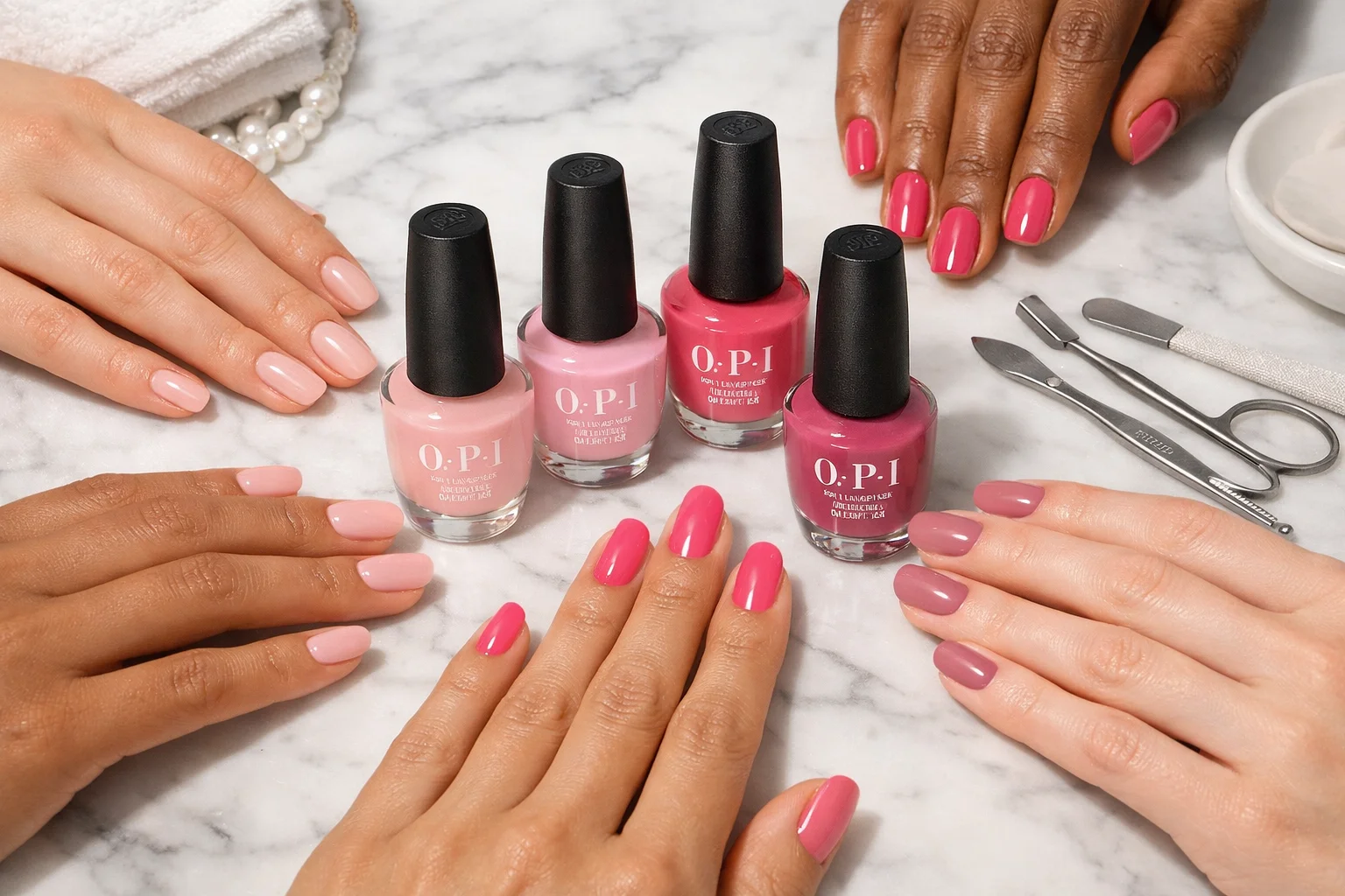 20 Best OPI Pink Nail Polish Ideas for Trendy Nails 1 Best OPI pink nail polish shades displayed on manicured hands