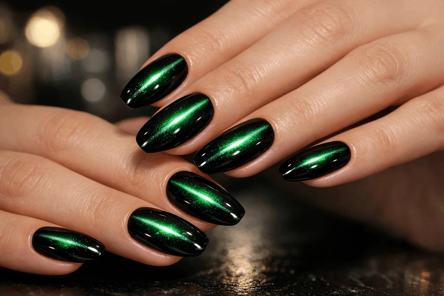 22 Cat Eye Nails That Instantly Elevate Your Manicure 1 Cat eye nails with magnetic shimmer and glossy salon finish