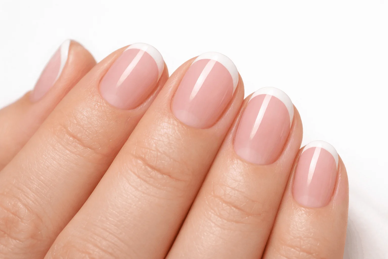 21 White French Tip Nails That Look Clean & Chic 2 Classic white french tip nails on short rounded nails