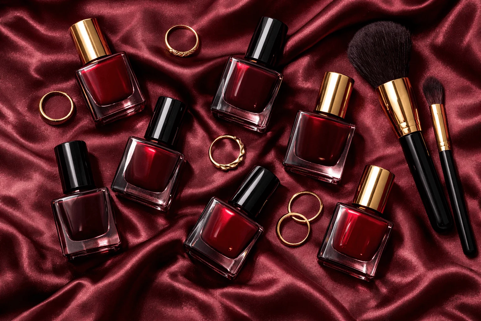 20 Dark Red Nails Ideas for Classy, Elegant Hands 3 Collection of stylish dark red nail designs for classy hands