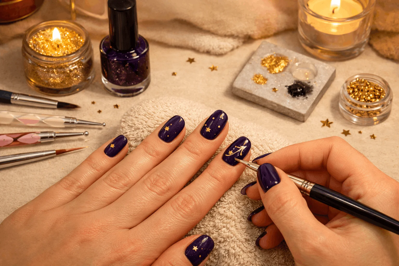 23 Sagittarius Nails Ideas Inspired by Zodiac Power 6 DIY Sagittarius nails at home with simple zodiac nail art tools