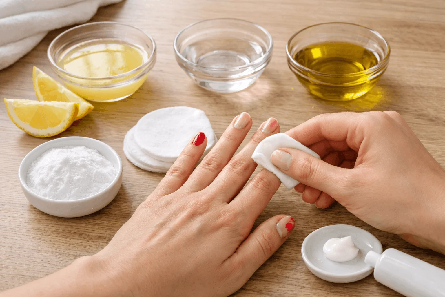 21 Easy DIY Nail Polish Remover Solutions for Nails 1 DIY nail polish remover using natural home ingredients on nails