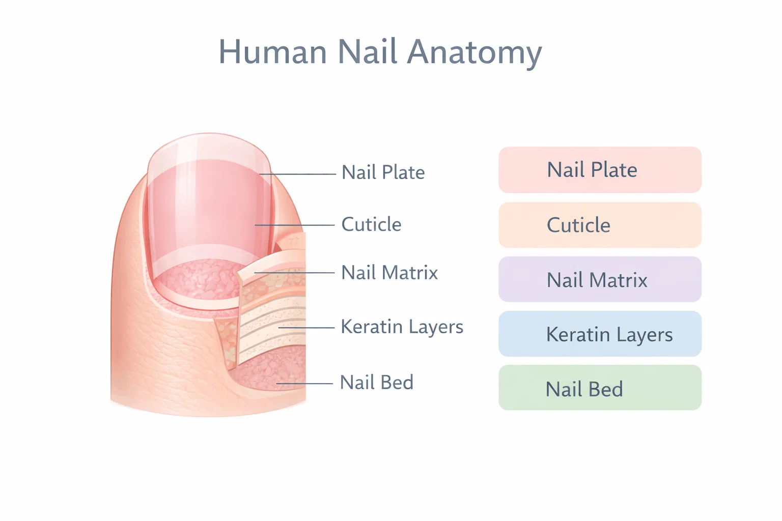 23 Nail Growth Serum Recipes for Long, Healthy Nails 2 Diagram explaining nail growth process and nail matrix