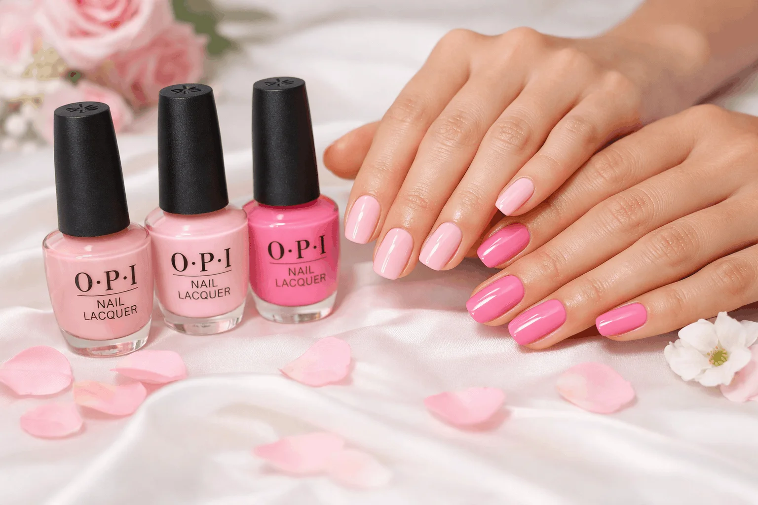 24 Best OPI Nail Polish Colors That Never Fade 4 Feminine pink OPI nail polish colors from soft blush to bright pink