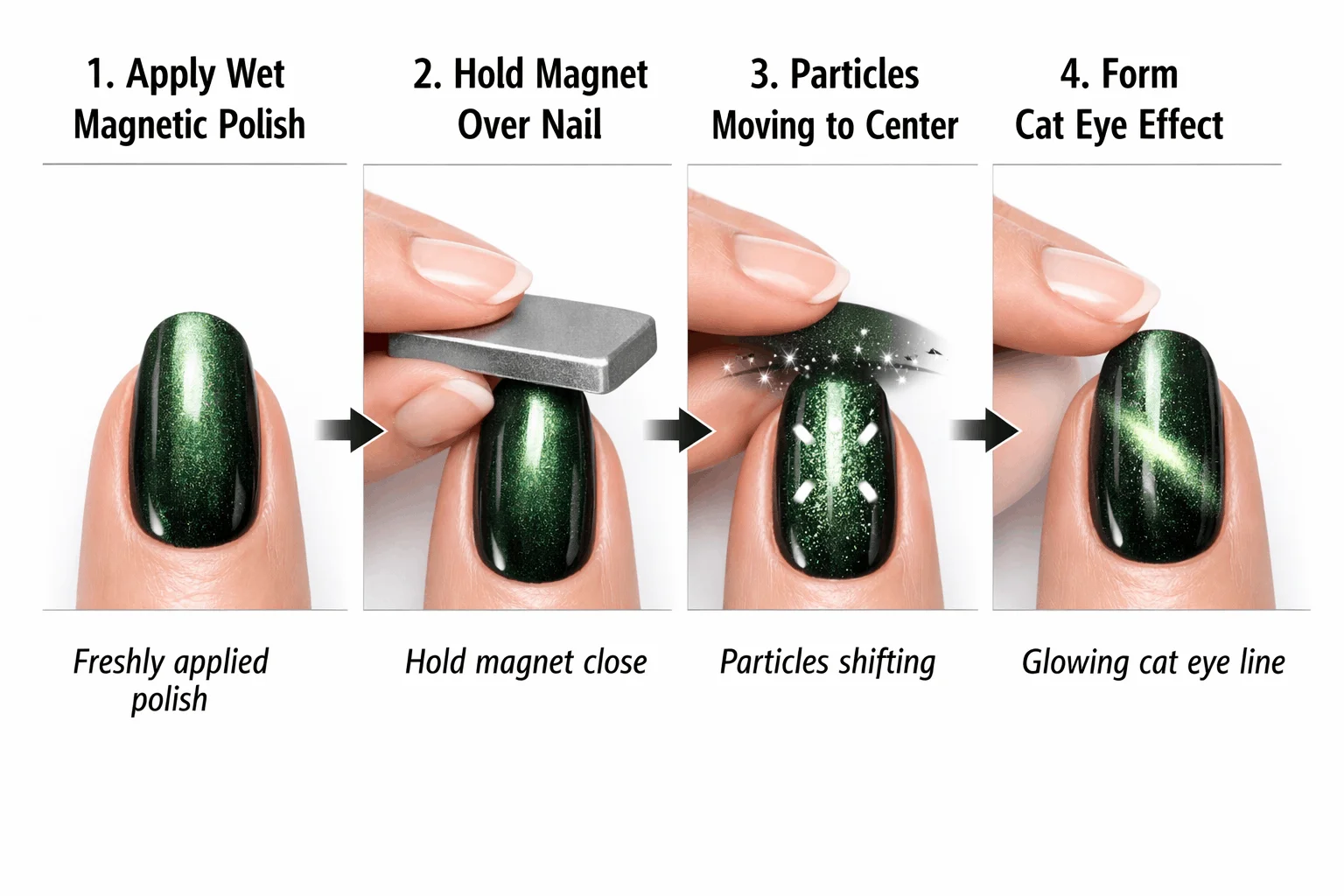 22 Cat Eye Nails That Instantly Elevate Your Manicure 2 How magnetic cat eye nails are created using special polish and magnet
