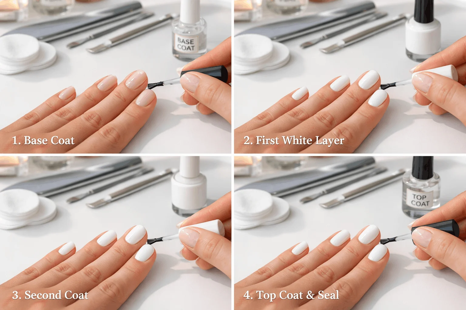 21 Best White Nail Polish Picks for Every Skin Tone 9 How to apply white nail polish without streaks