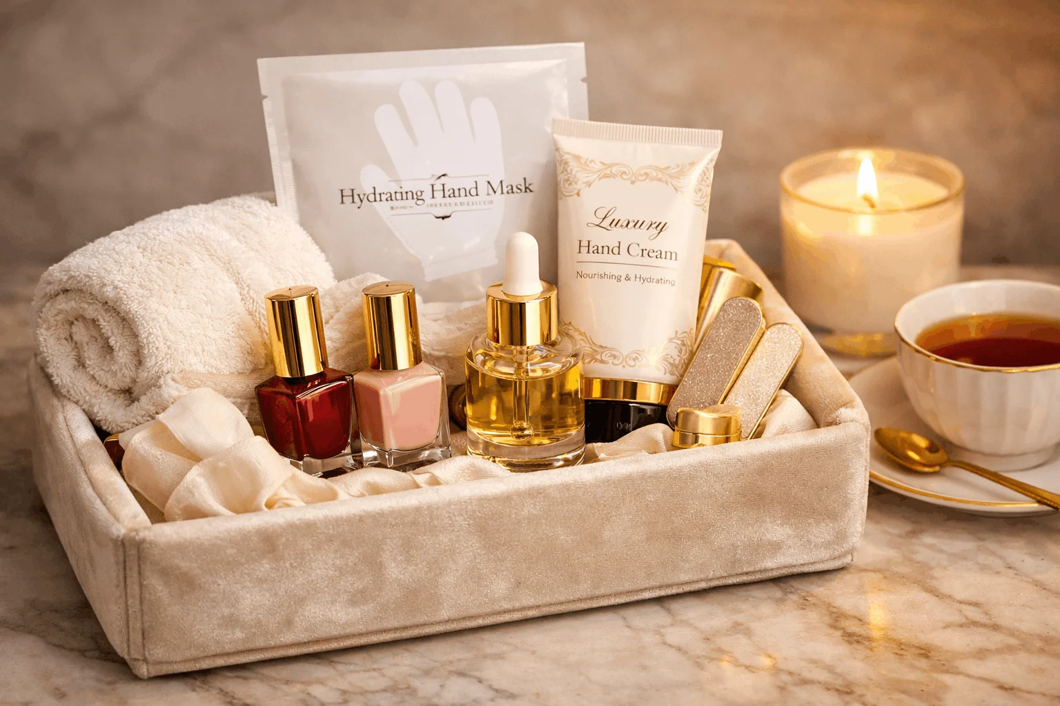 21 Nail Care Gift Basket Ideas Everyone Will Love 4 Luxury nail care gift basket with spa-inspired products