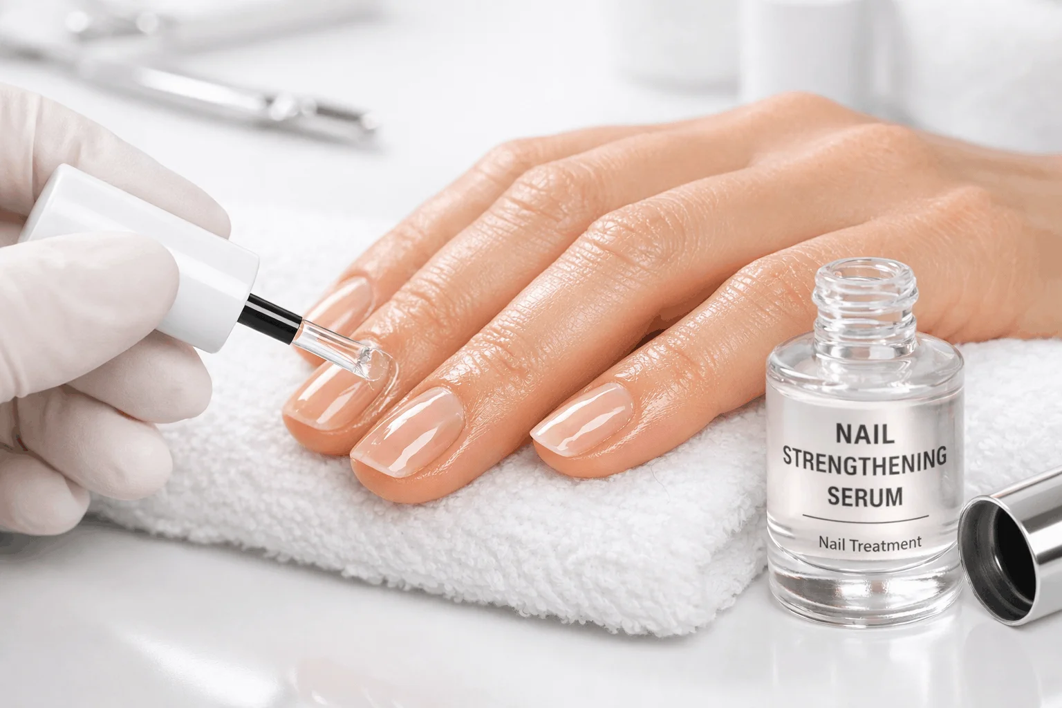 22 Best Nail Growth Products for Healthy Nails 4 Nail strengthening serum application for repairing weak nails