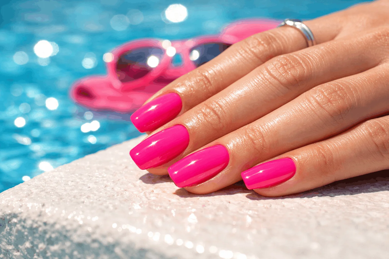 20 Best OPI Pink Nail Polish Ideas for Trendy Nails 6 Neon hot pink OPI manicure for bold summer style