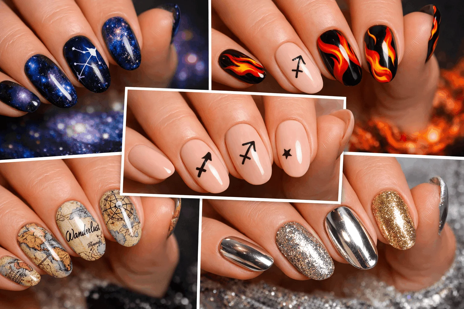 23 Sagittarius Nails Ideas Inspired by Zodiac Power 5 Popular Sagittarius nail design styles from celestial to bold glitter