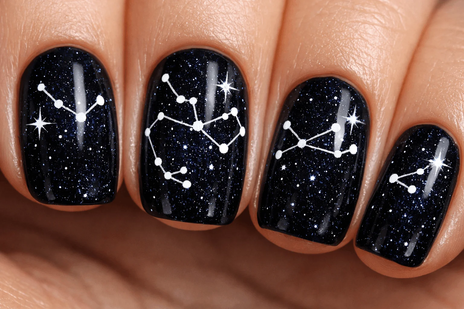 23 Sagittarius Nails Ideas Inspired by Zodiac Power 8 Sagittarius constellation nails with stars and zodiac pattern