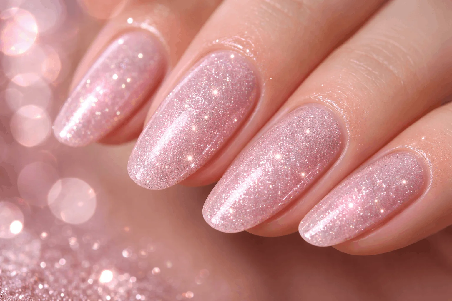 20 Best OPI Pink Nail Polish Ideas for Trendy Nails 7 Sparkly pink OPI glitter manicure idea