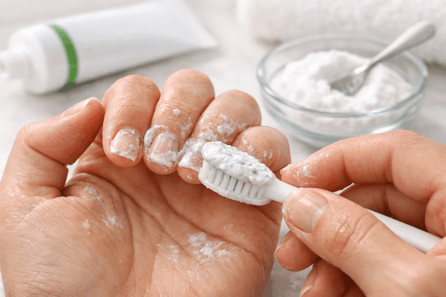 21 Easy DIY Nail Polish Remover Solutions for Nails 5 Toothpaste and baking soda DIY nail polish removal