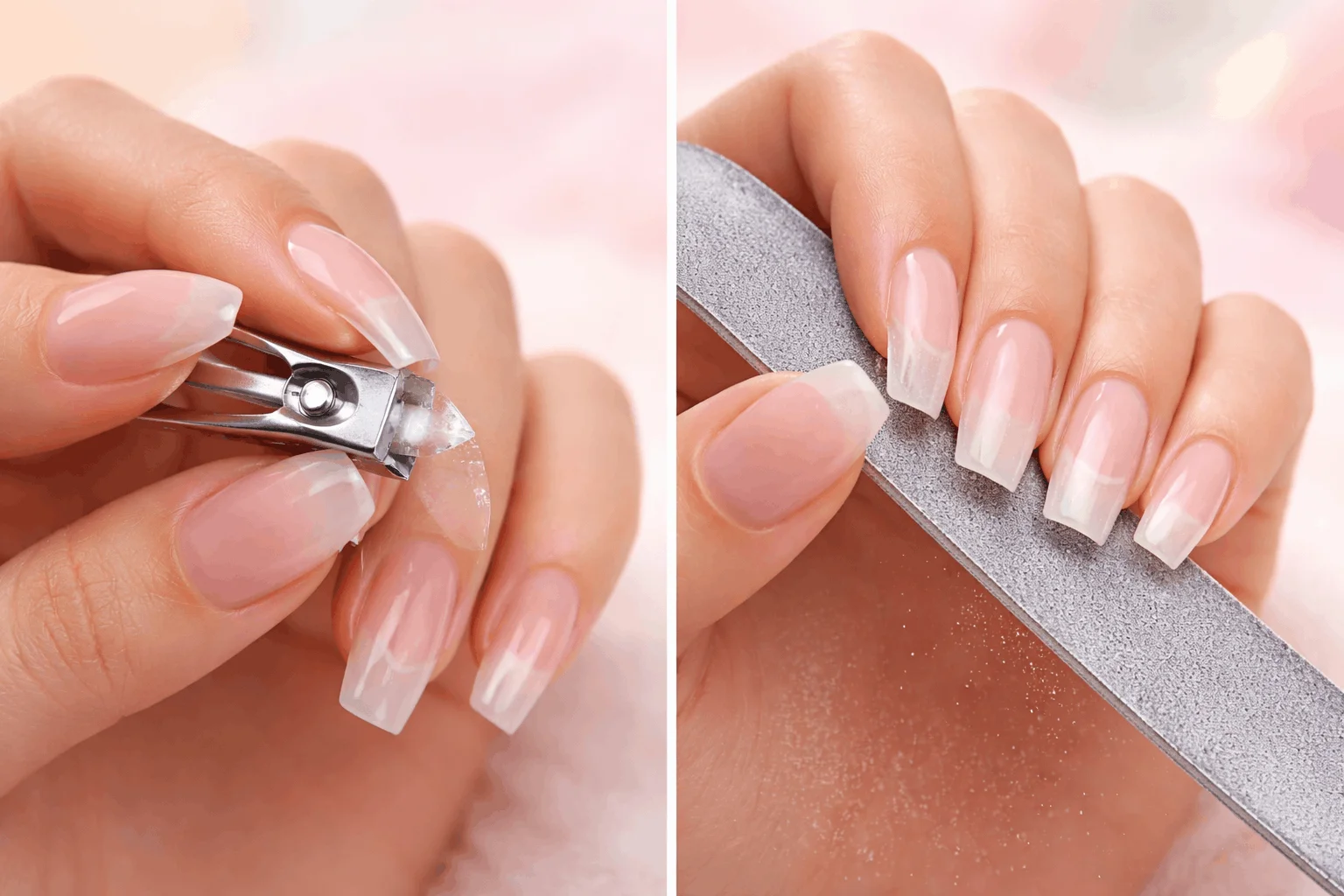 23 Easy Steps on How to Soak Off Acrylic Nails at Home 2 Trimming and filing acrylic nails carefully before soaking for safe removal