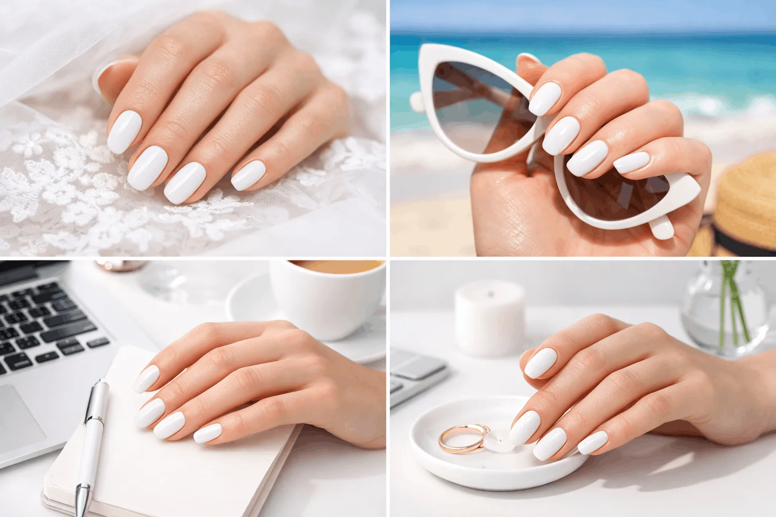 21 Best White Nail Polish Picks for Every Skin Tone 2 Versatile white nail polish for bridal, summer, and office looks