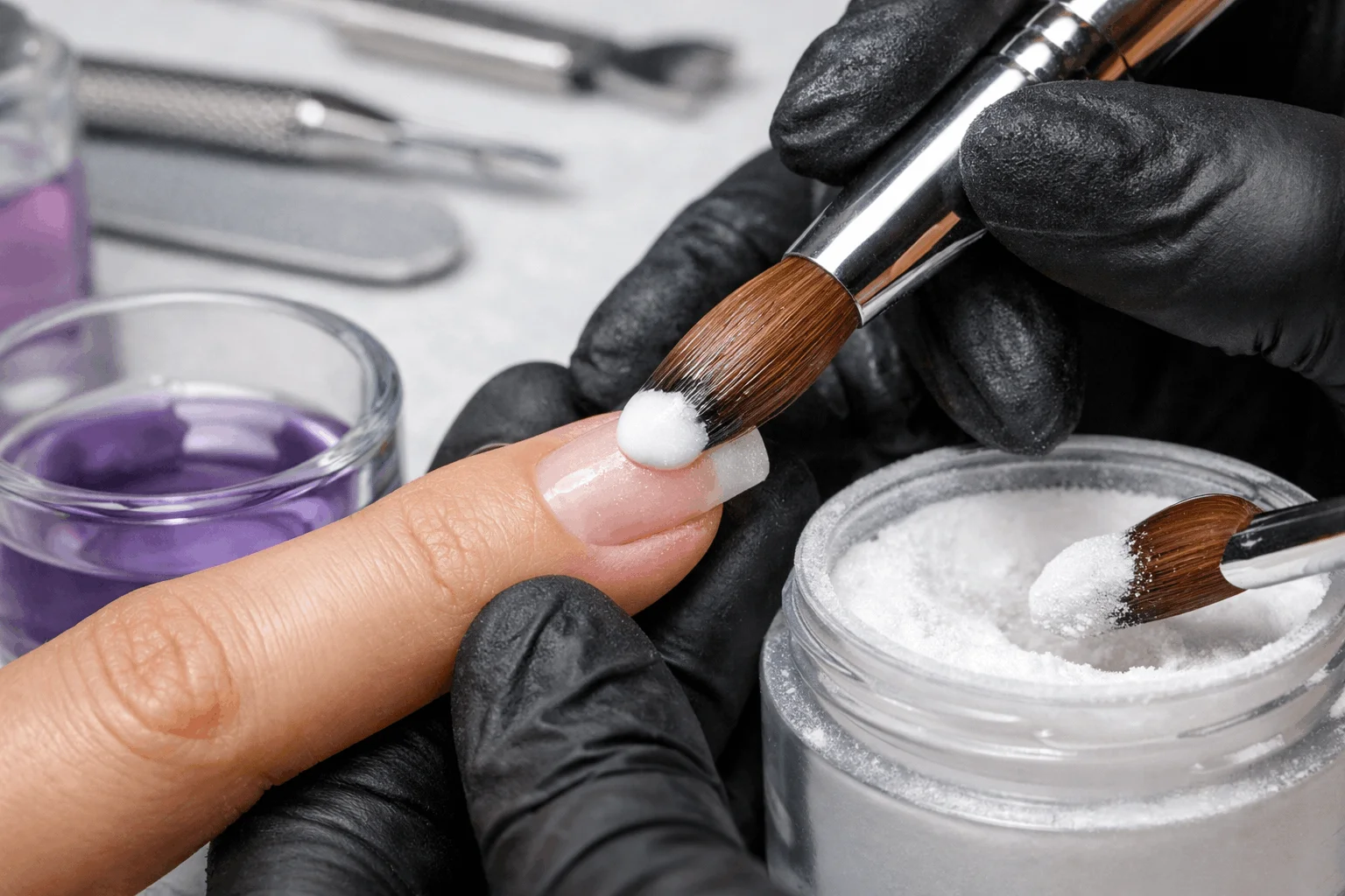 22 Facts That Explain What Are Acrylic Nails 1 acrylic nail application process in salon