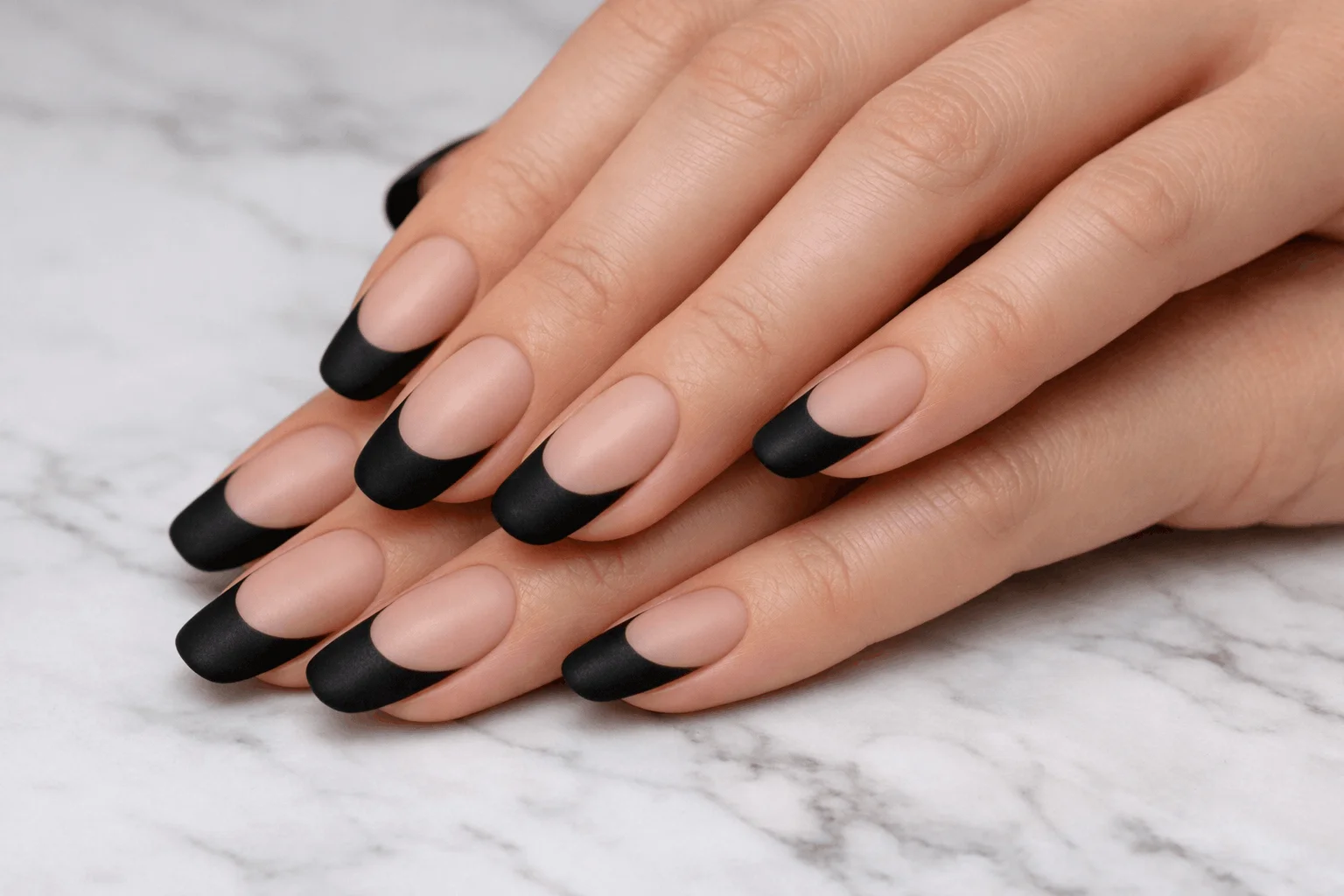 20 Black French Tip Nails That Look Super Classy 2 matte black french tip nails elegant manicure idea