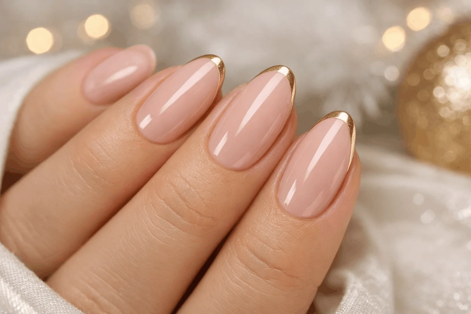 25 Gold Holiday Nails That Shine All Season Long 3 minimalist gold french tip nails for elegant holiday manicure
