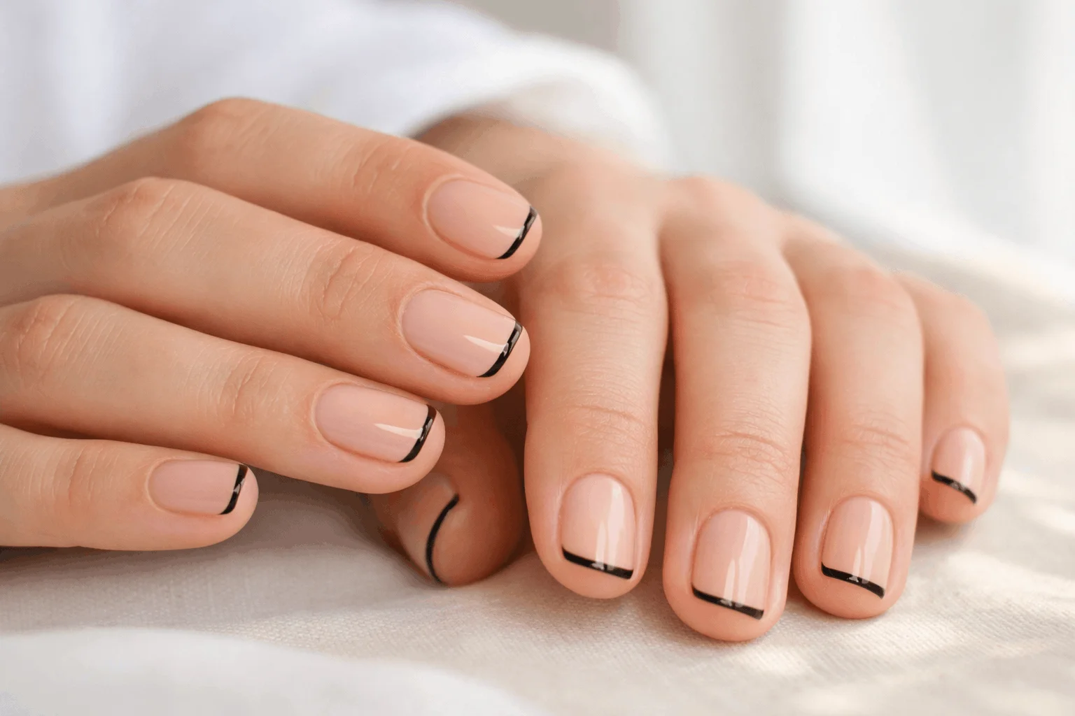20 Black French Tip Nails That Look Super Classy 10 short black french tip nails minimalist manicure