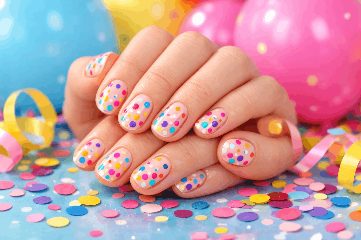 19 Birthday Nails That Will Make Your Party Shine 4 Confetti inspired birthday nail ideas with colorful glitter
