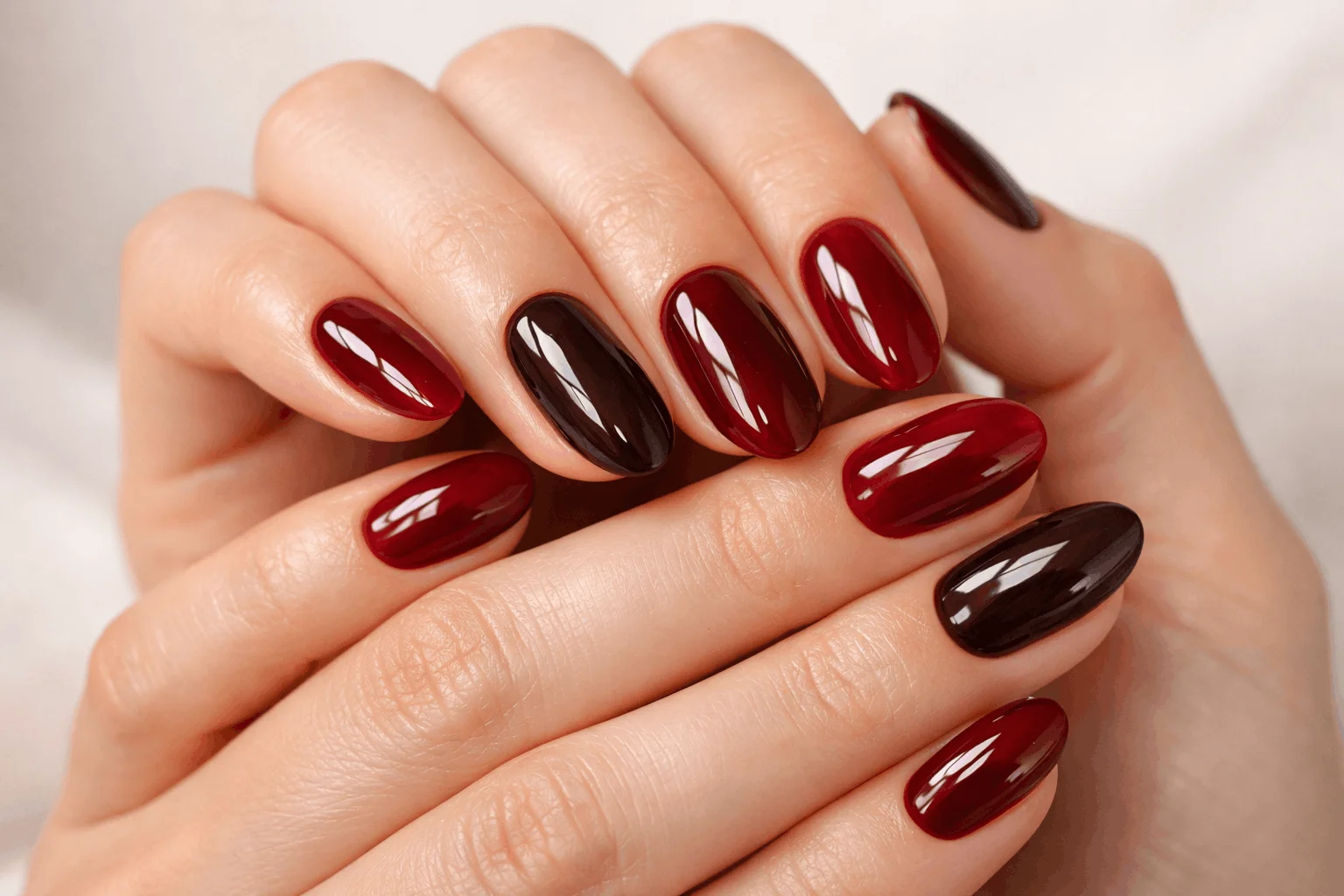 15 Cherry Mocha Nails Perfect for Any Season 2 Glossy cherry mocha nails with rich shine finish
