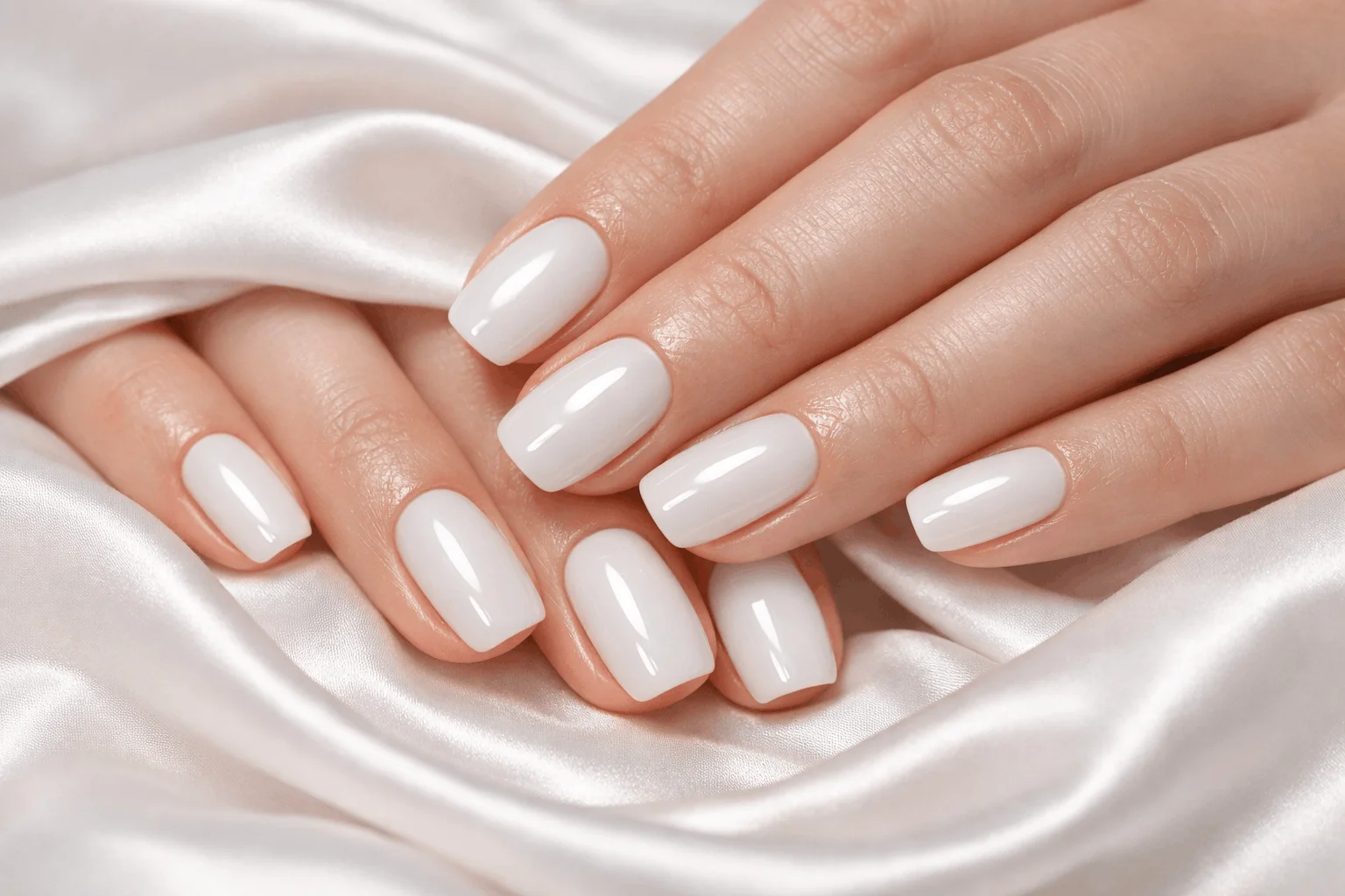 16 Milky White Nails That Feel Chic & Minimal 2 Glossy milky white nails minimal chic manicure