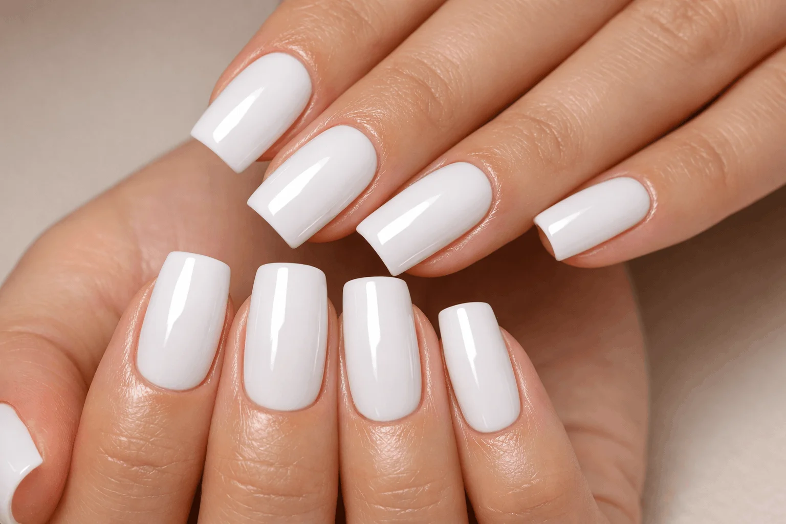 19 White Nails Designs That Feel Fresh and Elegant 3 Glossy white nails manicure design