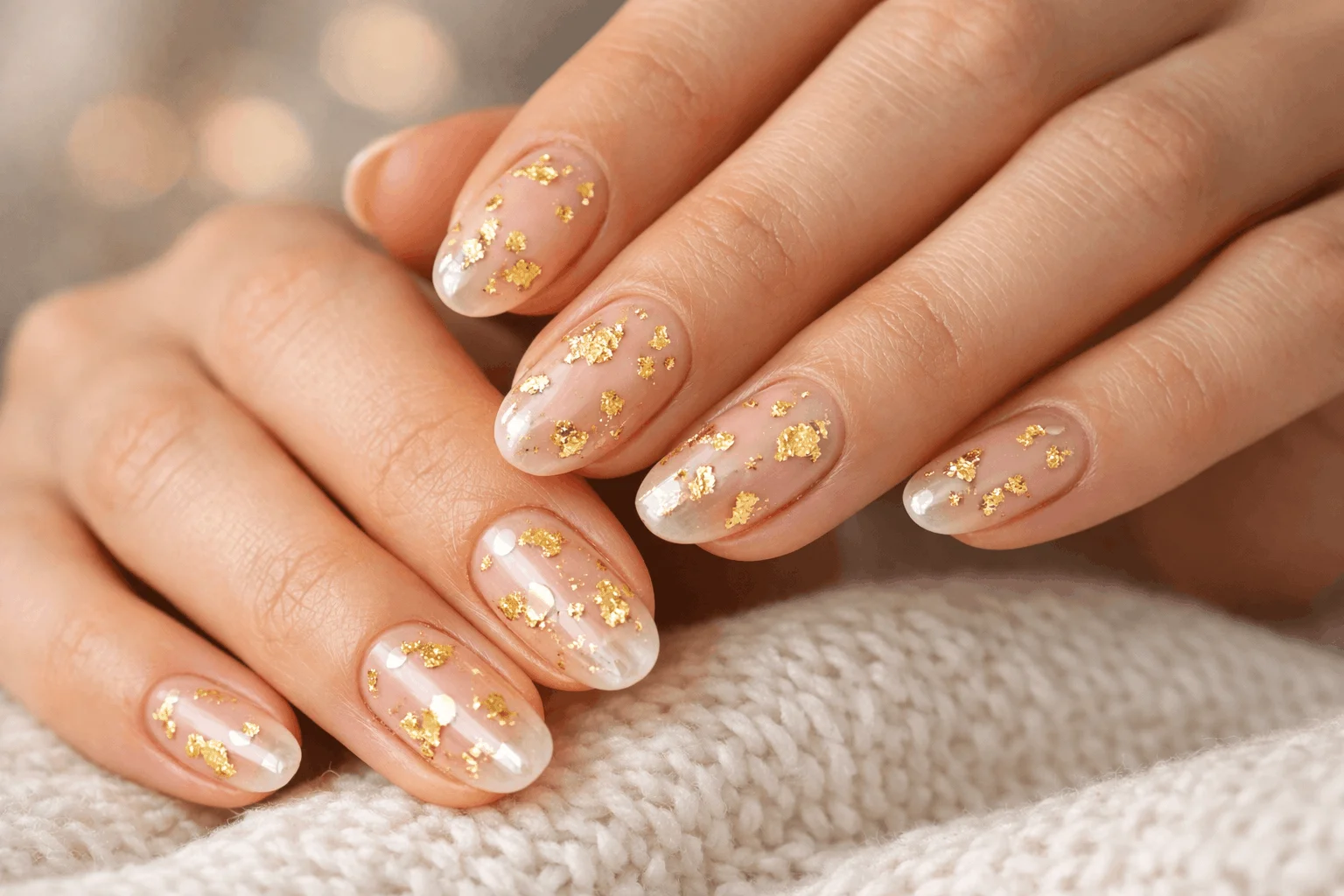 19 Gold Nail Designs That Elevate Your Style 7 Gold foil nails with textured luxury nail art