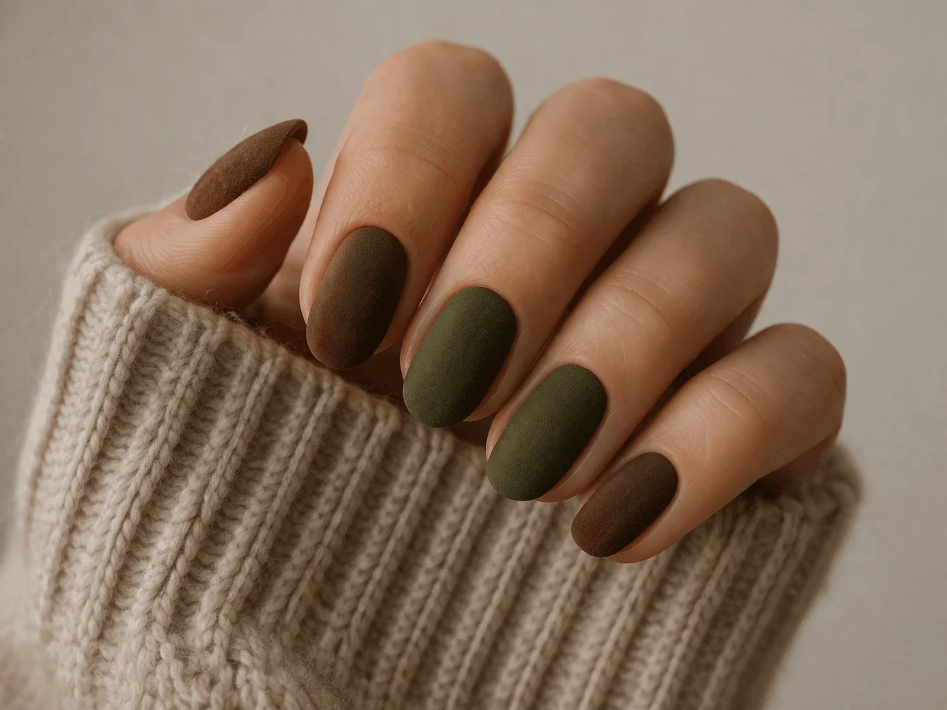 16 Fall Season Nails Trends You Need to Try 4 Matte autumn nails in earthy fall tones