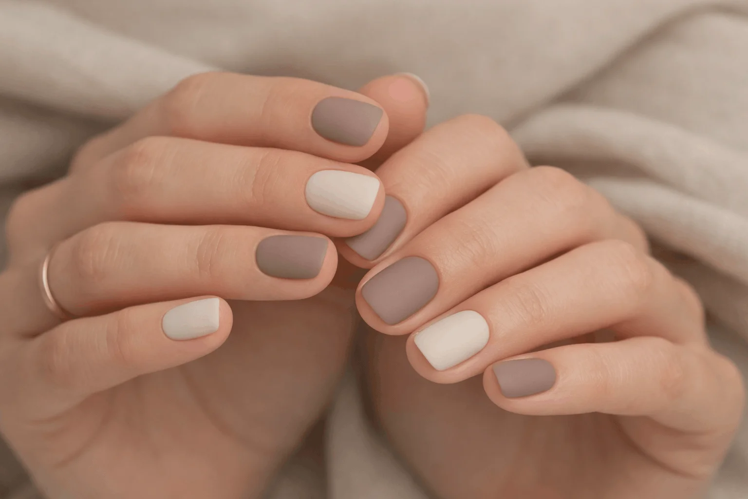18 School Nails Ideas That Are Simple & Stylish 8 Matte neutral easy school nails