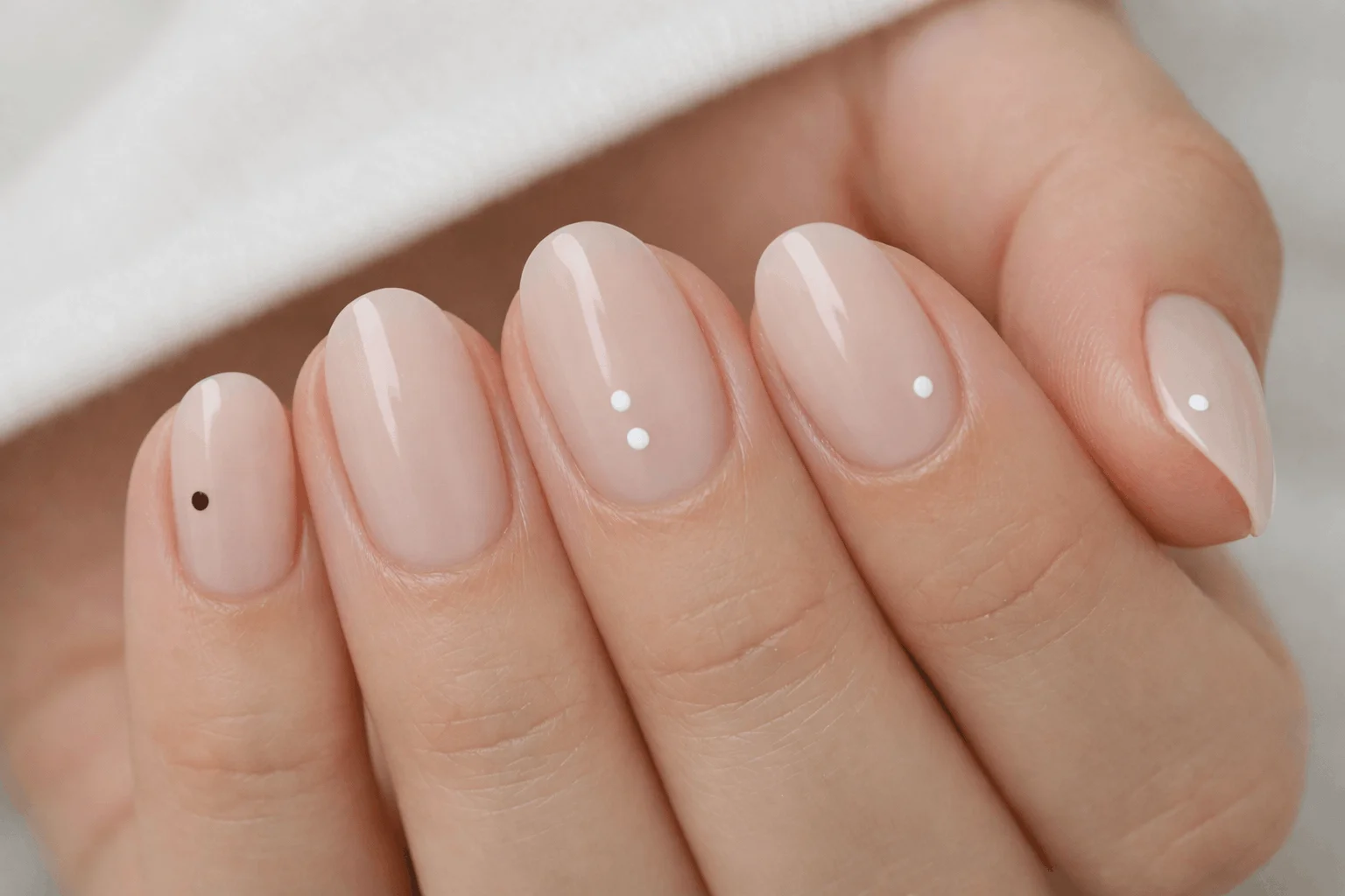 18 School Nails Ideas That Are Simple & Stylish 7 Minimal dot design school nails ideas