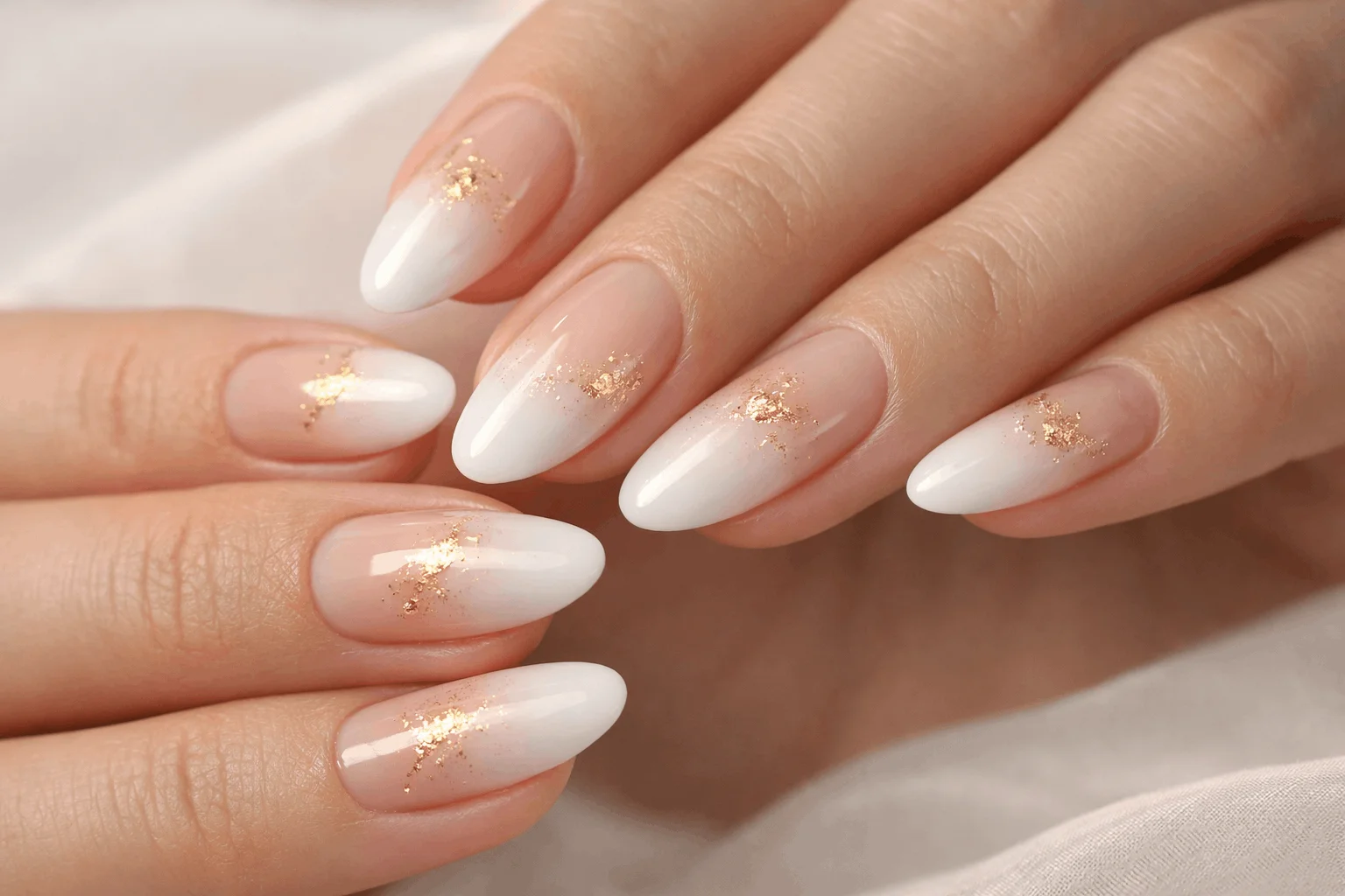 15 Elegant Nails That Elevate Your Style Instantly 11 Ombre elegant nails with gold foil accents