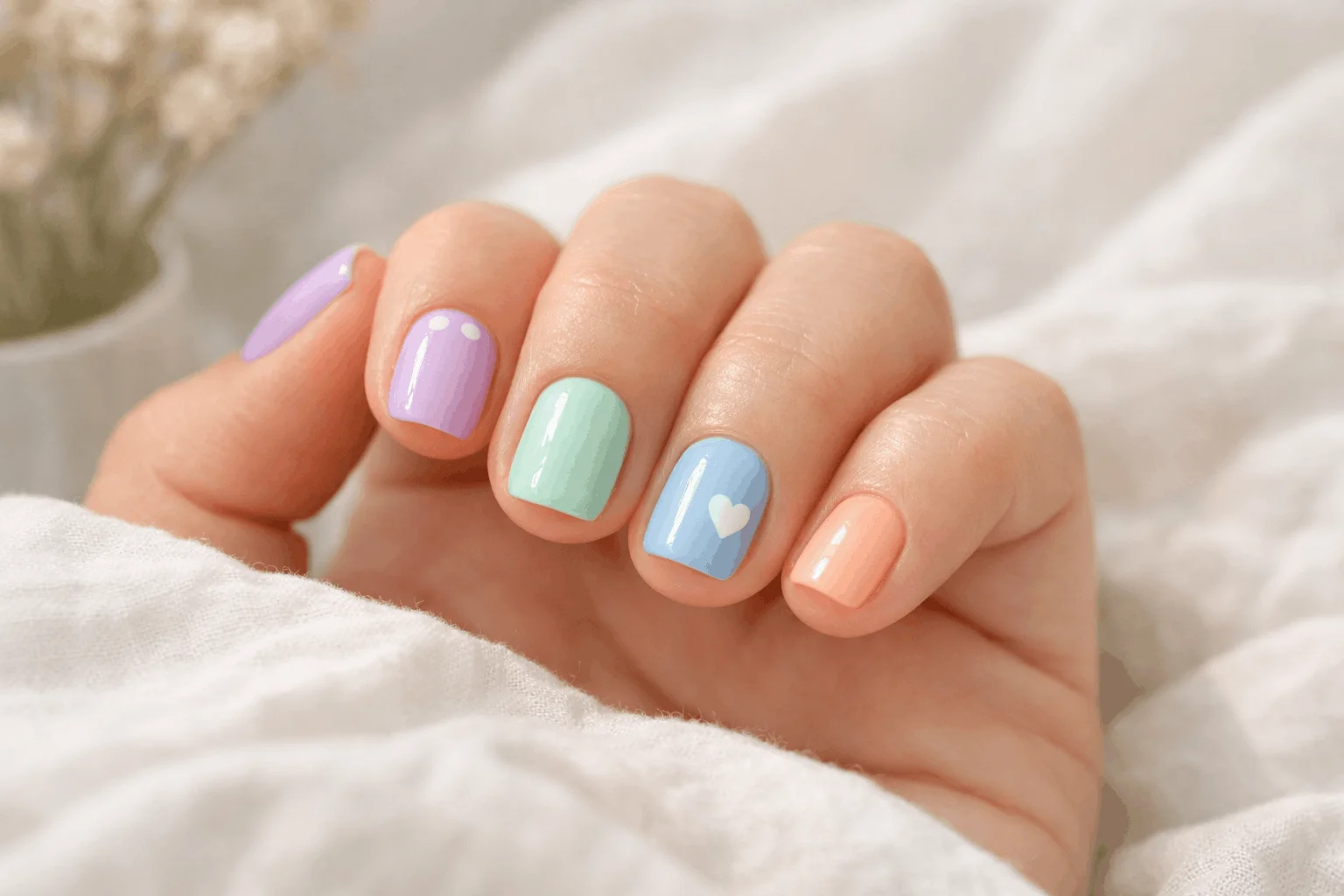 18 School Nails Ideas That Are Simple & Stylish 6 Pastel cute school nails ideas