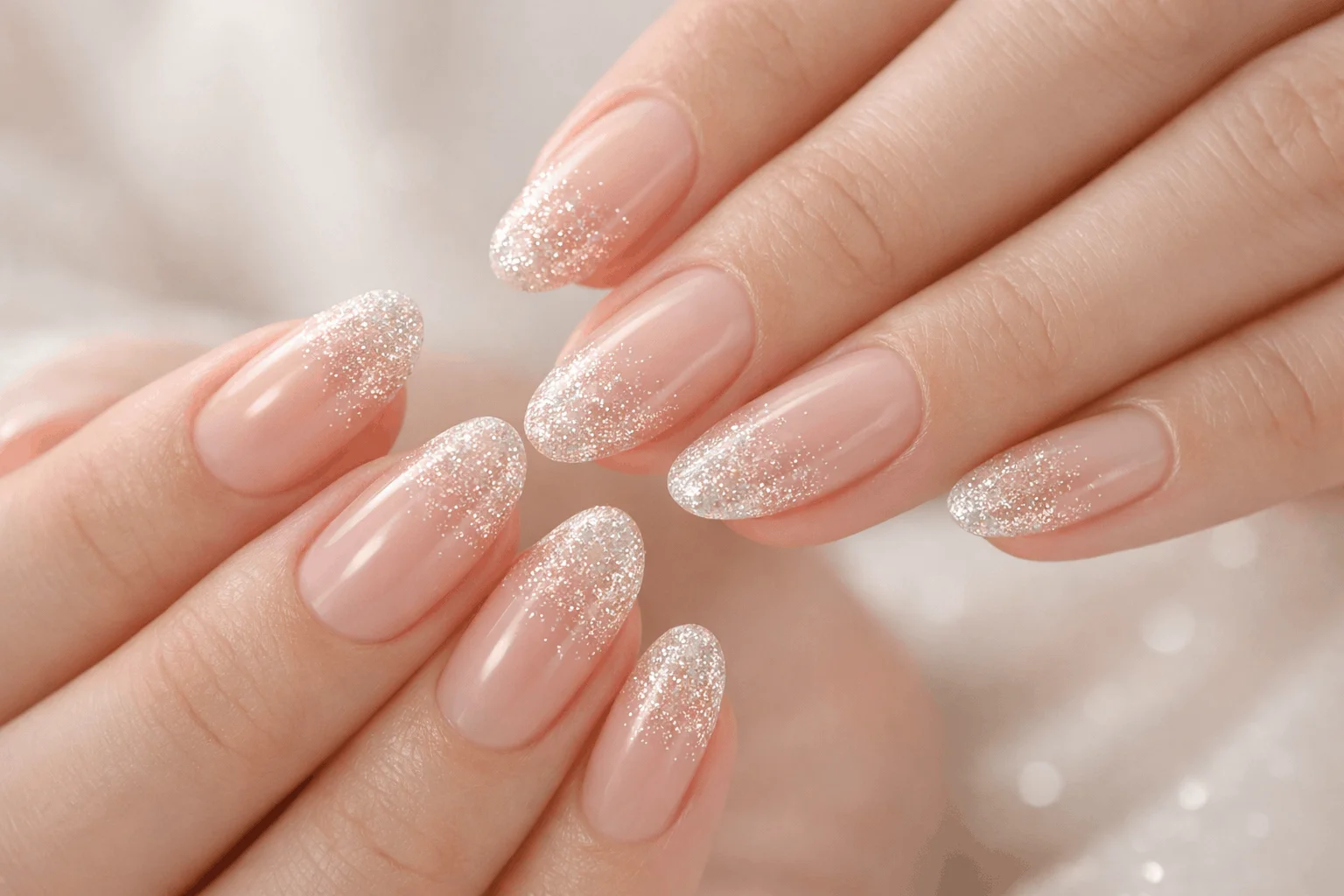 15 Elegant Nails That Elevate Your Style Instantly 9 Sheer glitter fade chic nail design