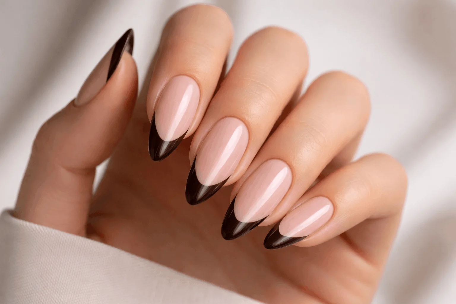 17 Brown Nails Ideas That Feel Rich & Chic 7 brown french tip nails modern neutral manicure